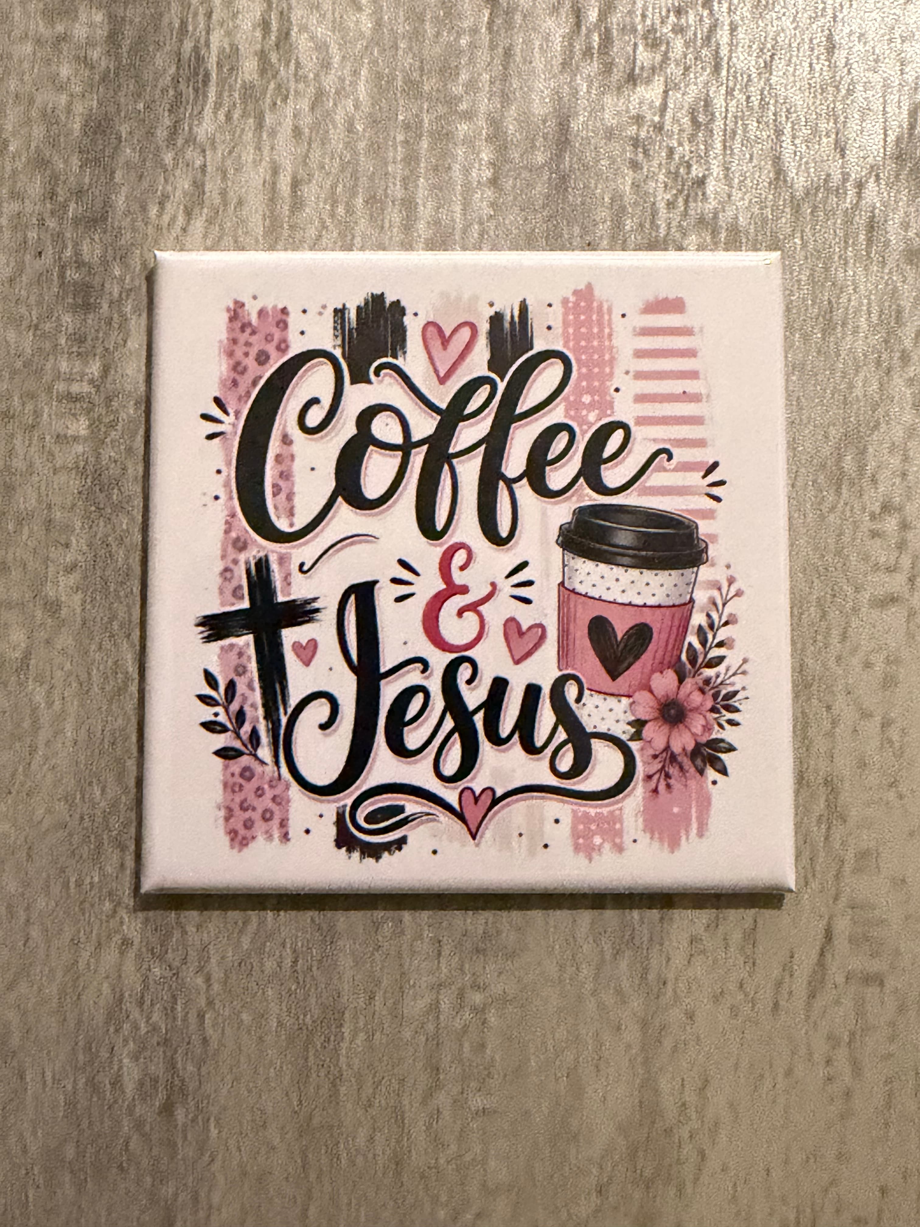 2.5x2.5 Coffee & Jesus Photo Magnet