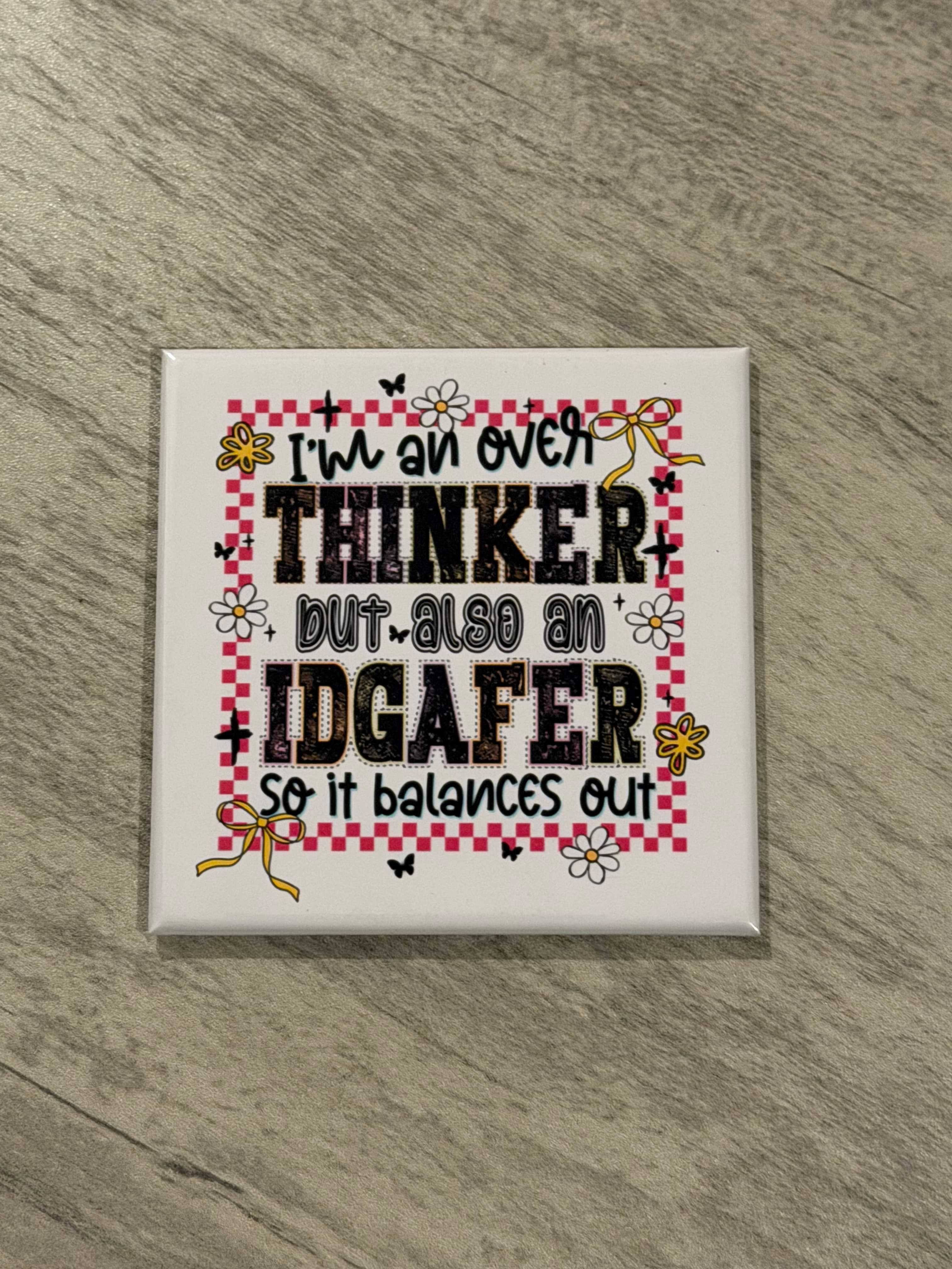2.5x2.5 Over Thinker Photo Magnet